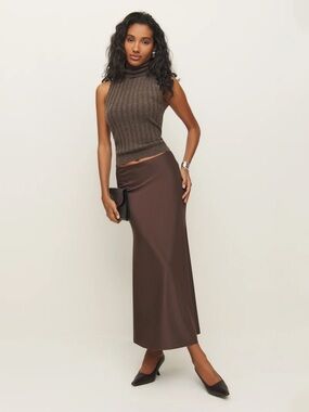 Reformation Brown Isabella Skirt